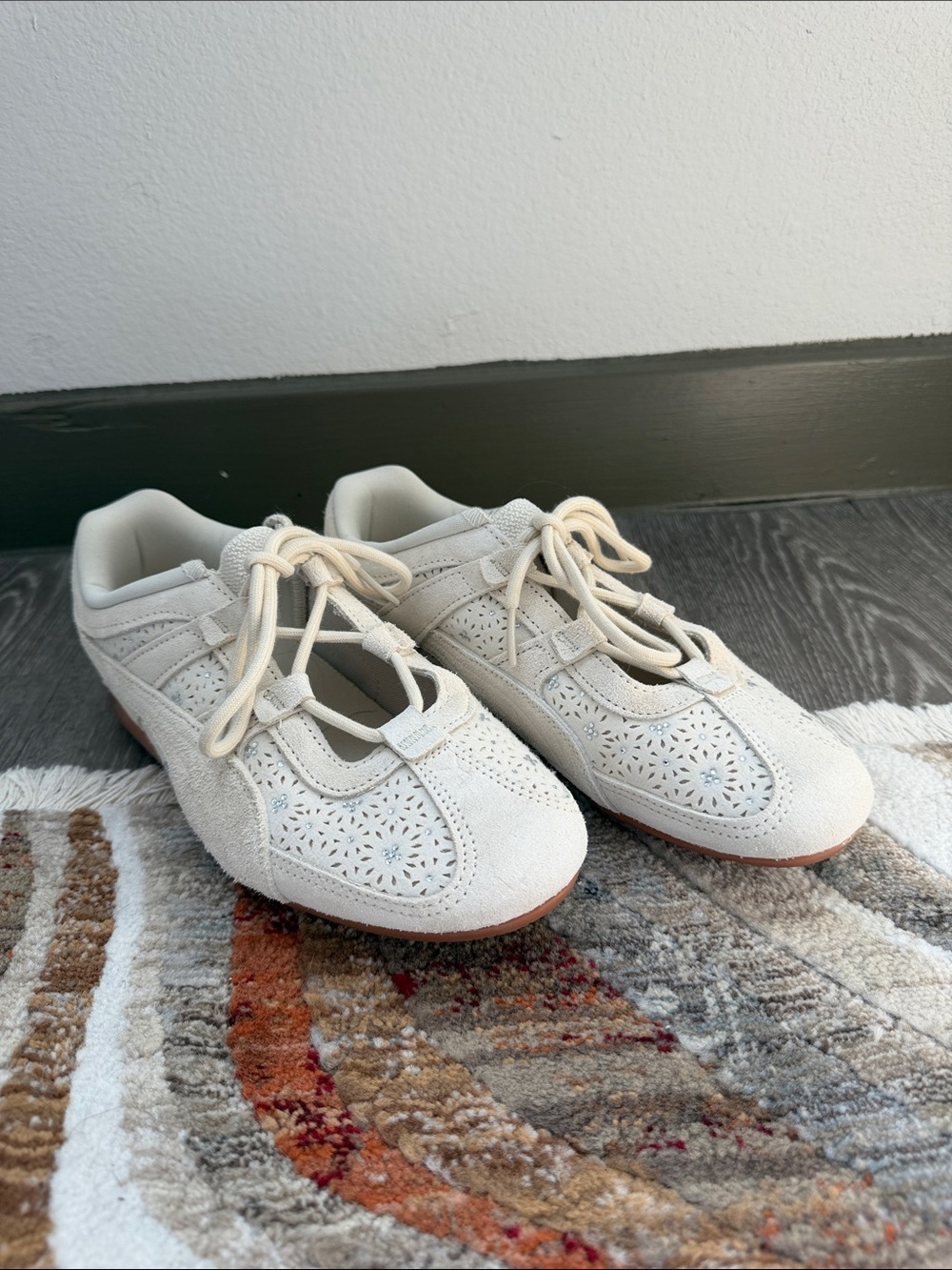 Puma Speedcat Go Bejeweled Ballet Sneakers in Alpine Snow-Gum